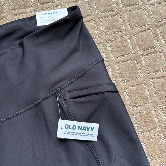 Old Navy PowerSoft Leggings Women's 3X Black Sheer Compression Pockets 7/8 Ankle - Picture 3 of 9